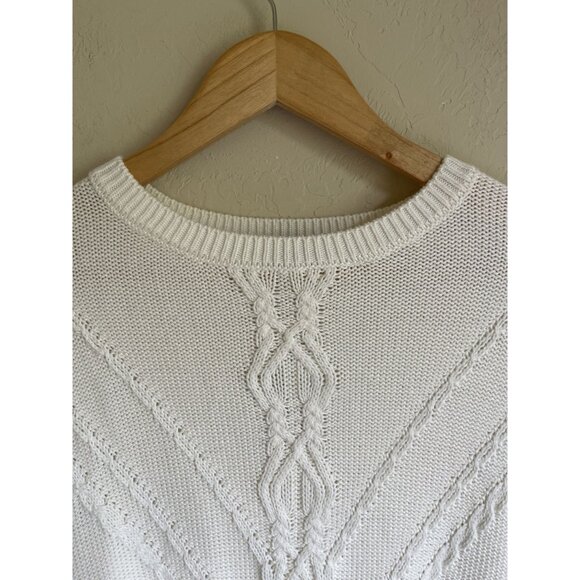 New! The Limited Cream Ivory Cable Knit Pullover Crewneck Sweater MSRP $69.95 - Picture 3 of 9